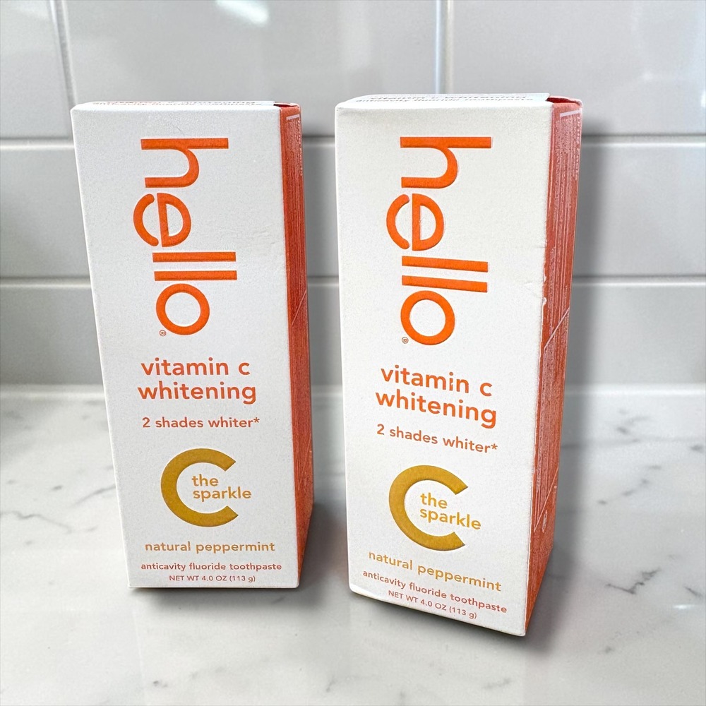 Hello Vitamin C Whitening Toothpaste Natural Peppermint 4oz 2 Pack